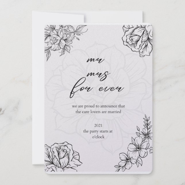 invitación de boda de amor para siempre (Anverso)