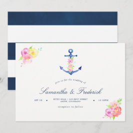 Invitación de boda de ancla con tema náutico de ac