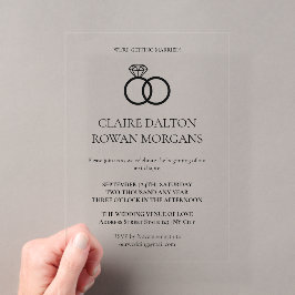 Invitación de boda de anillos simples