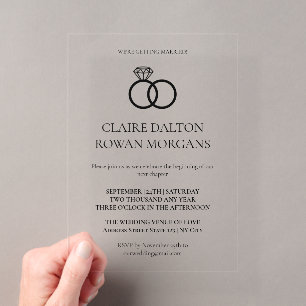 Invitación de boda de anillos simples
