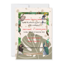 Invitación de boda de animal de bosque 