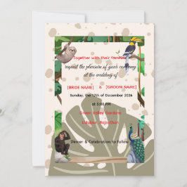 Invitación de boda de animal de bosque 