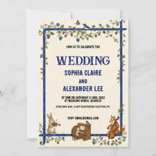 Invitación de boda de animales medievales capricho