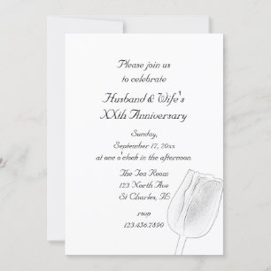 Invitación de boda de aniversario de fiesta de Tul