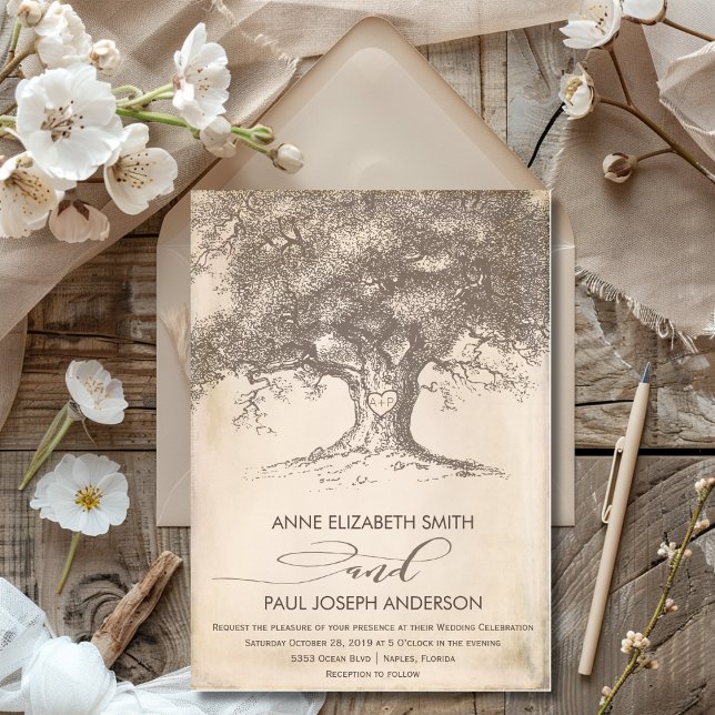 Invitación de boda de árbol antiguo (Old tree Wedding Invitation)