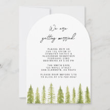 Invitación de boda de árboles acuarela