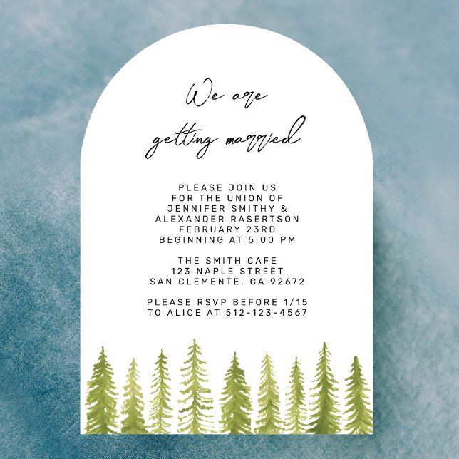 Invitación de boda de árboles acuarela (Subido por el creador)