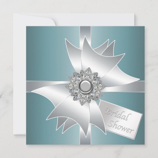 Invitación de boda de arco de diamante azul turque (Anverso)