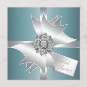 Invitación de boda de arco de diamante azul turque