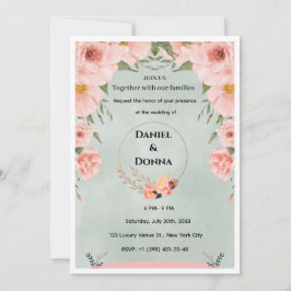 Invitación de boda de arco de oro de lujo