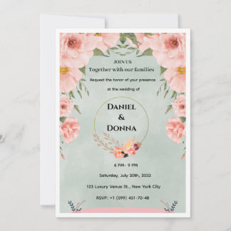 Invitación de boda de arco de oro de lujo