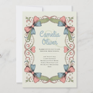 Invitación de Boda de Arco Iris Retro de los 50 Ro