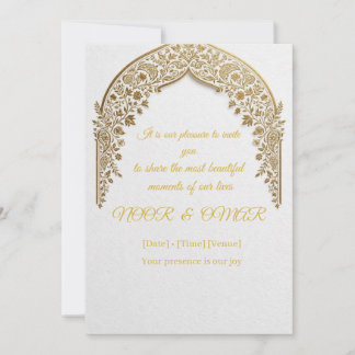 Invitación de boda de arco islámico con lámina de