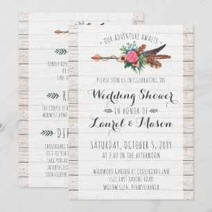 Invitación de Boda de Arquero Bohemio Rústico