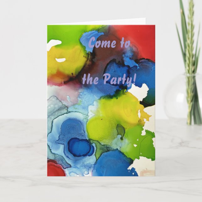 Invitación de Boda de Arte con Tinta Abstracta – R (Anverso)