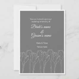 Invitación de boda de arte de línea de tulipán min
