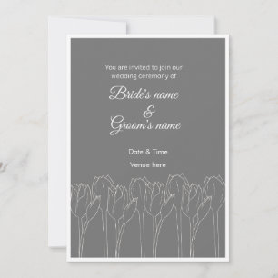 Invitación de boda de arte de línea de tulipán min