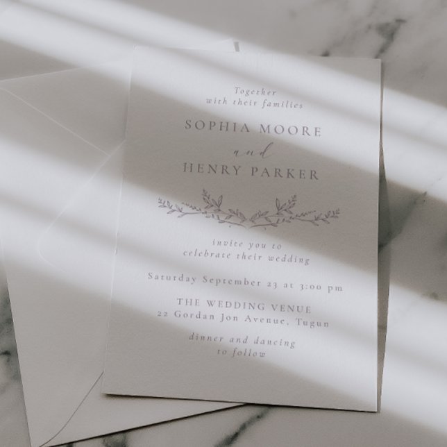 Invitación de boda de arte de línea moderna elegan (Subido por el creador)