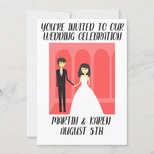 INVITACIÓN DE BODA DE ARTE DE PAREJA CUIDADA