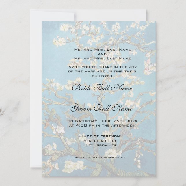 Invitación de boda de arte fino (Anverso)