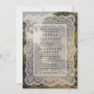 Invitación de boda de arte fino de encaje antiguo