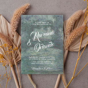 Invitación de boda de arte fino de Monet El puente