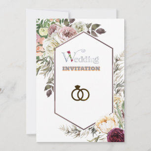 Invitación de Boda de Arte Floral de Lujo