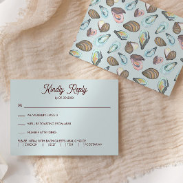 Invitación de boda de asado de ostras,