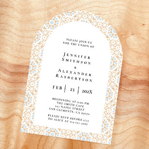 Invitación de boda de azulejo elegante