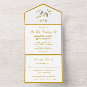Invitación de Boda de Azulejos Todo en Uno