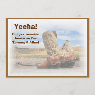 Invitación de Boda de Baile Western Boot Scootin'