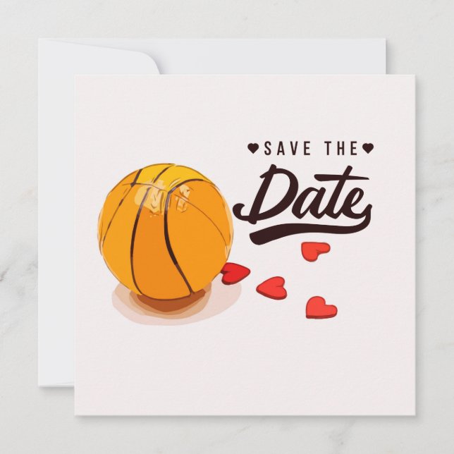 Invitación de boda de baloncesto para guardar la f (Anverso)