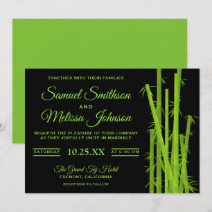 Invitación de boda de bambú elegante moderno