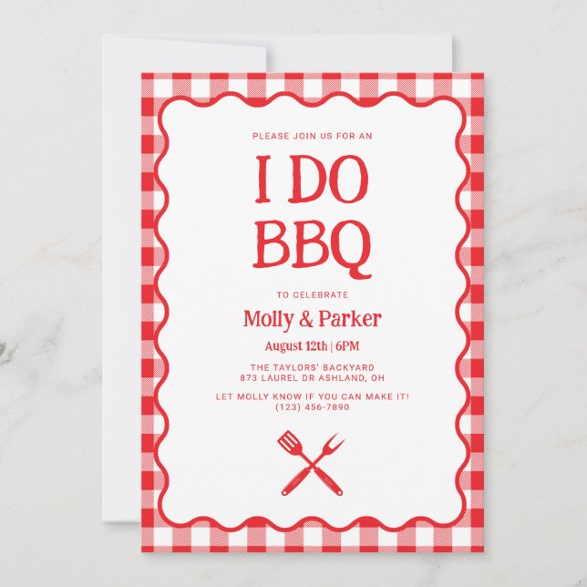 Invitación de boda de barbacoa 'I Do BBQ' (Anverso)