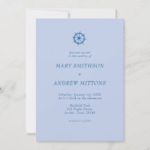 Invitación de boda de barco de vela elegante