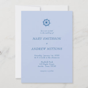 Invitación de boda de barco de vela elegante