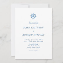 Invitación de boda de barco de vela elegante