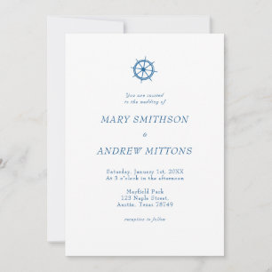 Invitación de boda de barco de vela elegante
