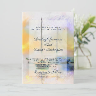 Invitación de boda de barcos