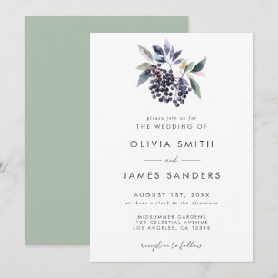 Invitación de boda de baya mínima