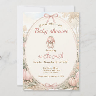 invitación de boda de bebé vintage otoño