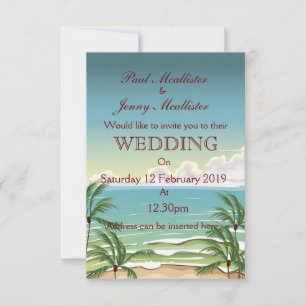 Invitación de boda de bebida de coco vintage