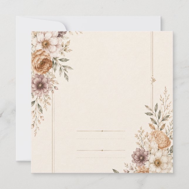 Invitación de boda de bellas artes con pintura rom (Anverso)