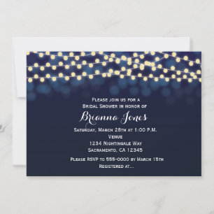 Invitación de boda de Blue Night Sky String