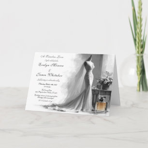 Invitación de boda de boceto de novia vintage romá