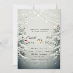 Invitación de boda de bolas de luces de cadena de 