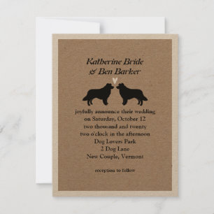 Invitación de boda de Border Collies