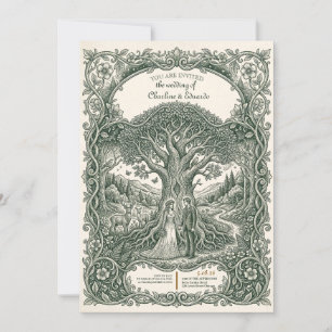 Invitación de Boda de Bosque de Cuento de Hadas Es