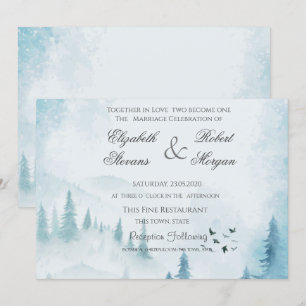 Invitación de Boda de Bosque de Invierno