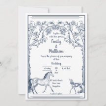 Invitación de boda de caballo y sabueso